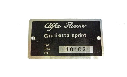 101-623 TYPE PLATE GIULIETTA SPRINT 101.02