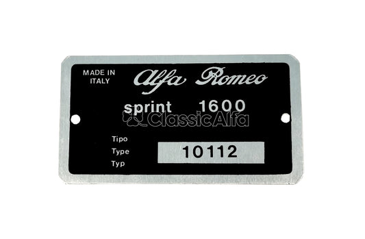 101-628 TYPE PLATE GIULIA SPRINT 101.12
