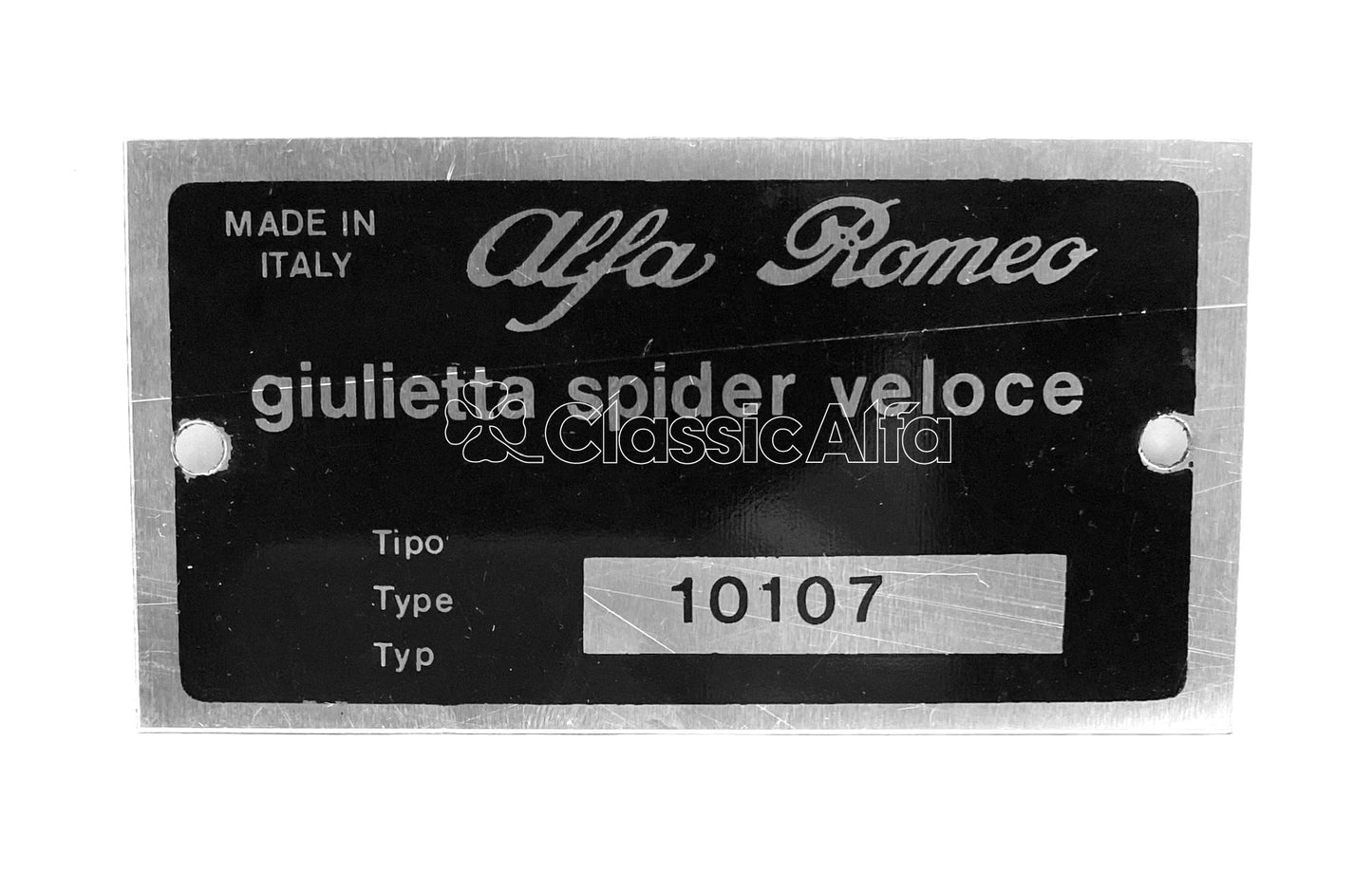 101-630 TYPE PLATE GIULIETTA 1300 SPIDER VELOCE 101.07