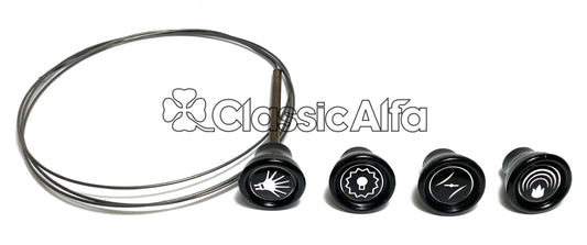 101-701 DASHBOARD KNOB SET 101 SERIES (INC CHOKE CABLE) - SILVER