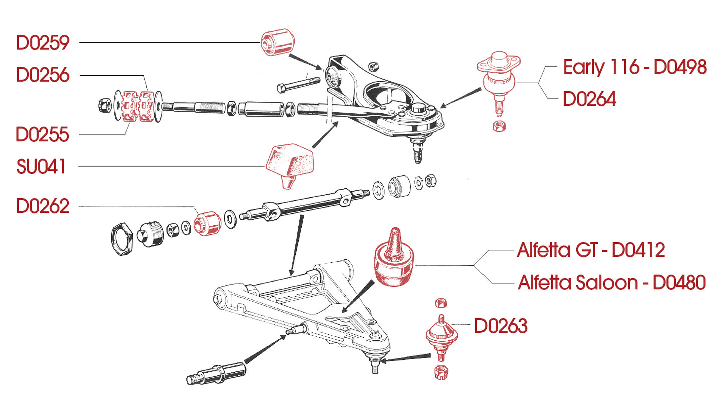 116 & 75 FRONT SUSPENSION DIAGRAM