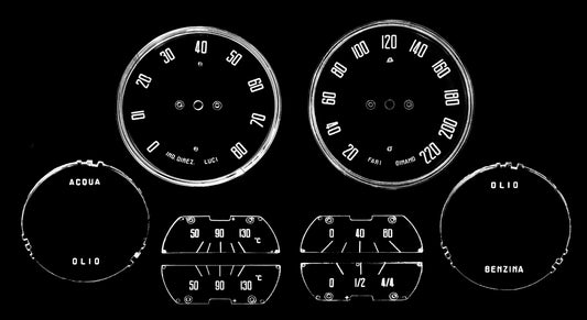 1900/102-116 GAUGE LENS SET 2000 CARS KM/H