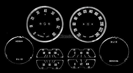 2600-226 GAUGE LENS SET 2600 EUROPEAN CARS KM/H