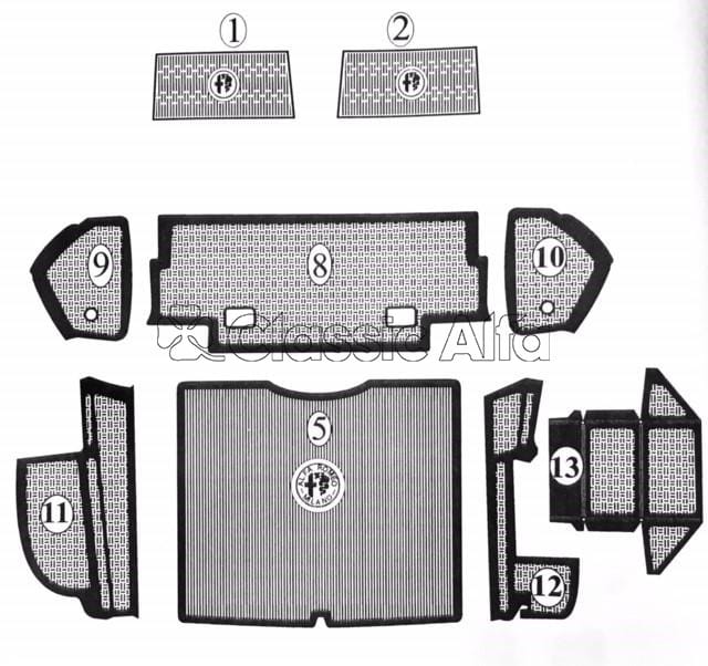 2600-251 SPRINT 2600 & 2000 (102) BOOT RUBBER MAT SET
