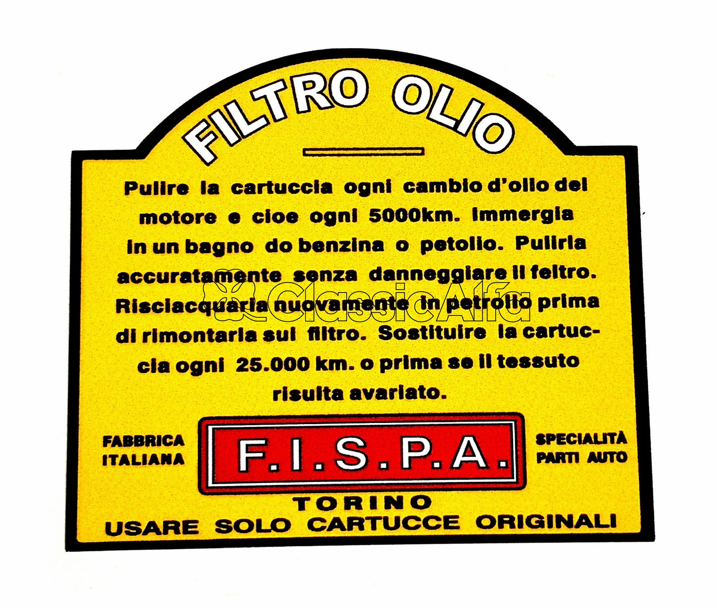 750-319 OIL FILTER DECAL FISPA