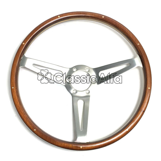 AC019 WOODEN CLASSICO STYLE STEERING WHEEL 38CM