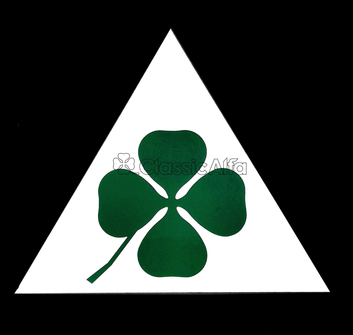 AC048 LARGE GREEN CLOVERLEAF TRIANGLE STICKER - RIGHT