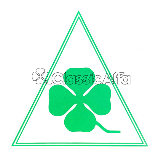 AC049 SMALL GREEN CLOVERLEAF TRIANGLE STICKER