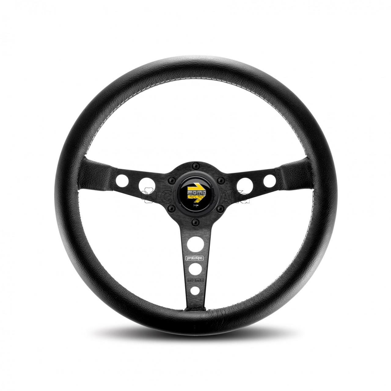 AC078 MOMO PROTOTIPO STEERING WHEEL - BLACK ANODISED SPOKES