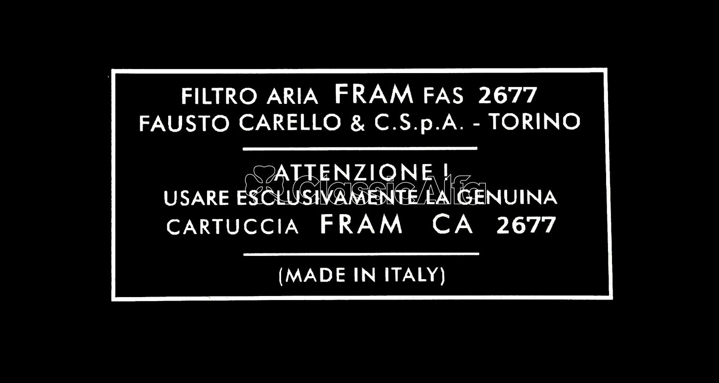 AC127 FRAM AIR BOX DECAL