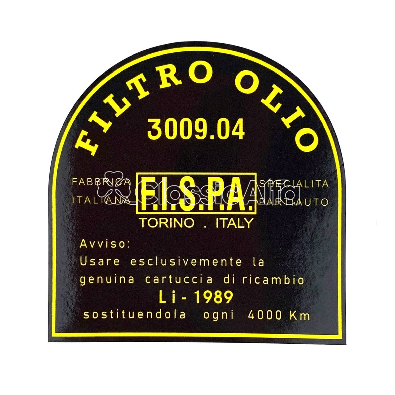 AC171 FISPA OIL FILTER HOUSING STICKER - 750/101