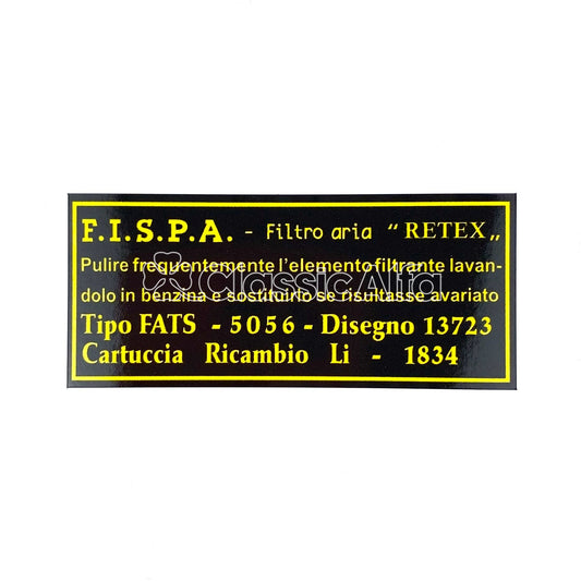 AC172 FISPA AIR FILTER STICKER - BERLINA & T.I.