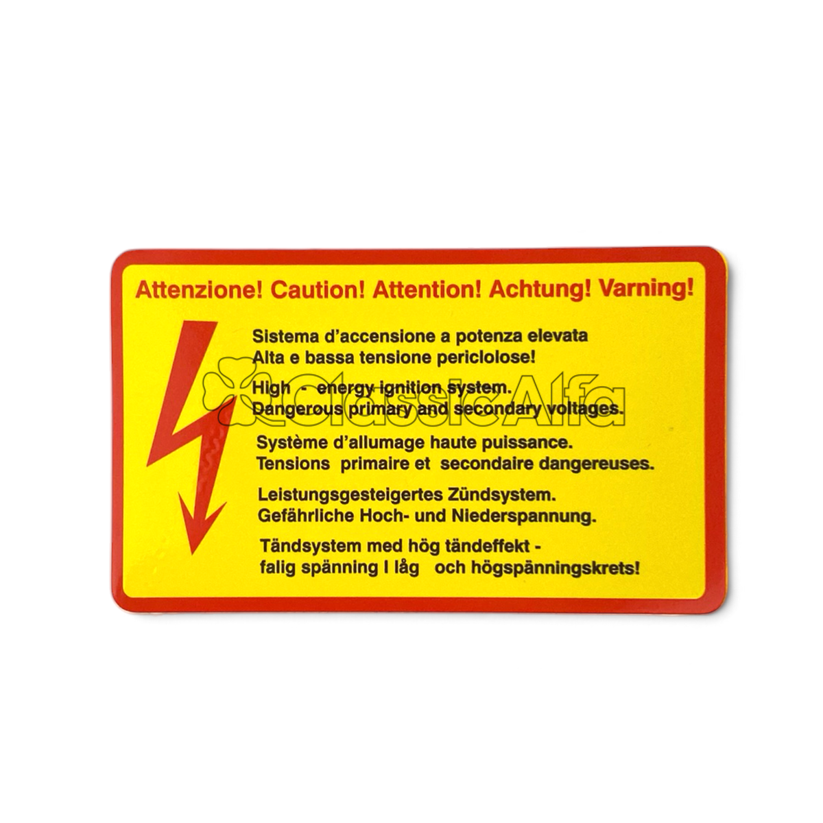 AC183 ATTENZIONE HIGH ENERGY STICKER - 130x78MM
