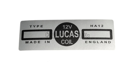 AC308 LUCAS COIL STICKER HA12 12V SILVER