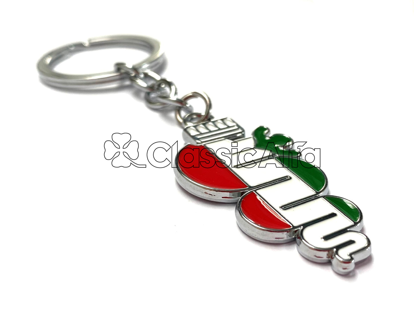 AC623 KEYRING ENAMEL SERPENT ITALIAN FLAG