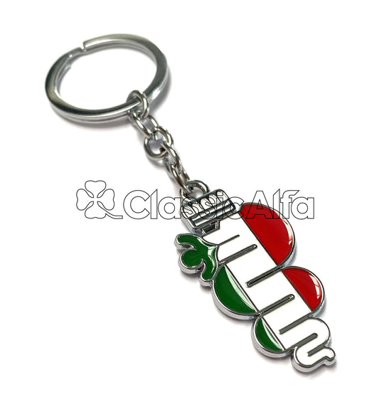 AC623 KEYRING ENAMEL SERPENT ITALIAN FLAG