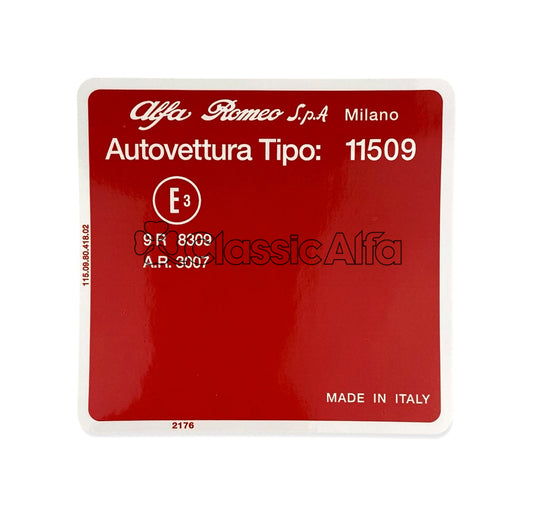 AC634 GIULIA SUPER 1300 TIPO BONNET STICKER 115.09