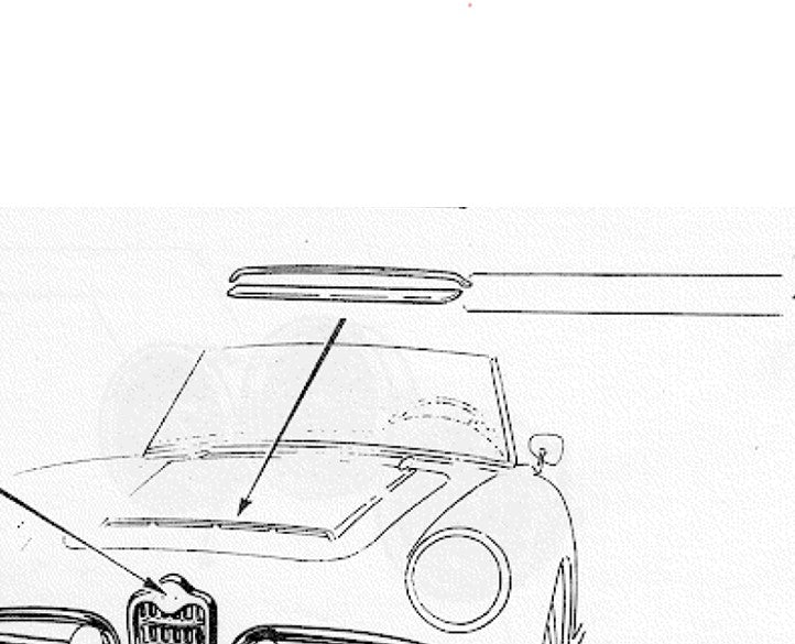 101-197 GIULIA 1600 SPIDER BONNET SCOOP TRIM BRACKET