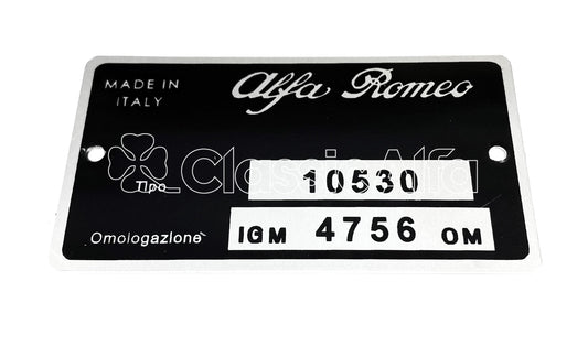 BG066 TYPE PLATE GIULIA SPRINT GT JUNIOR LHD 105.30