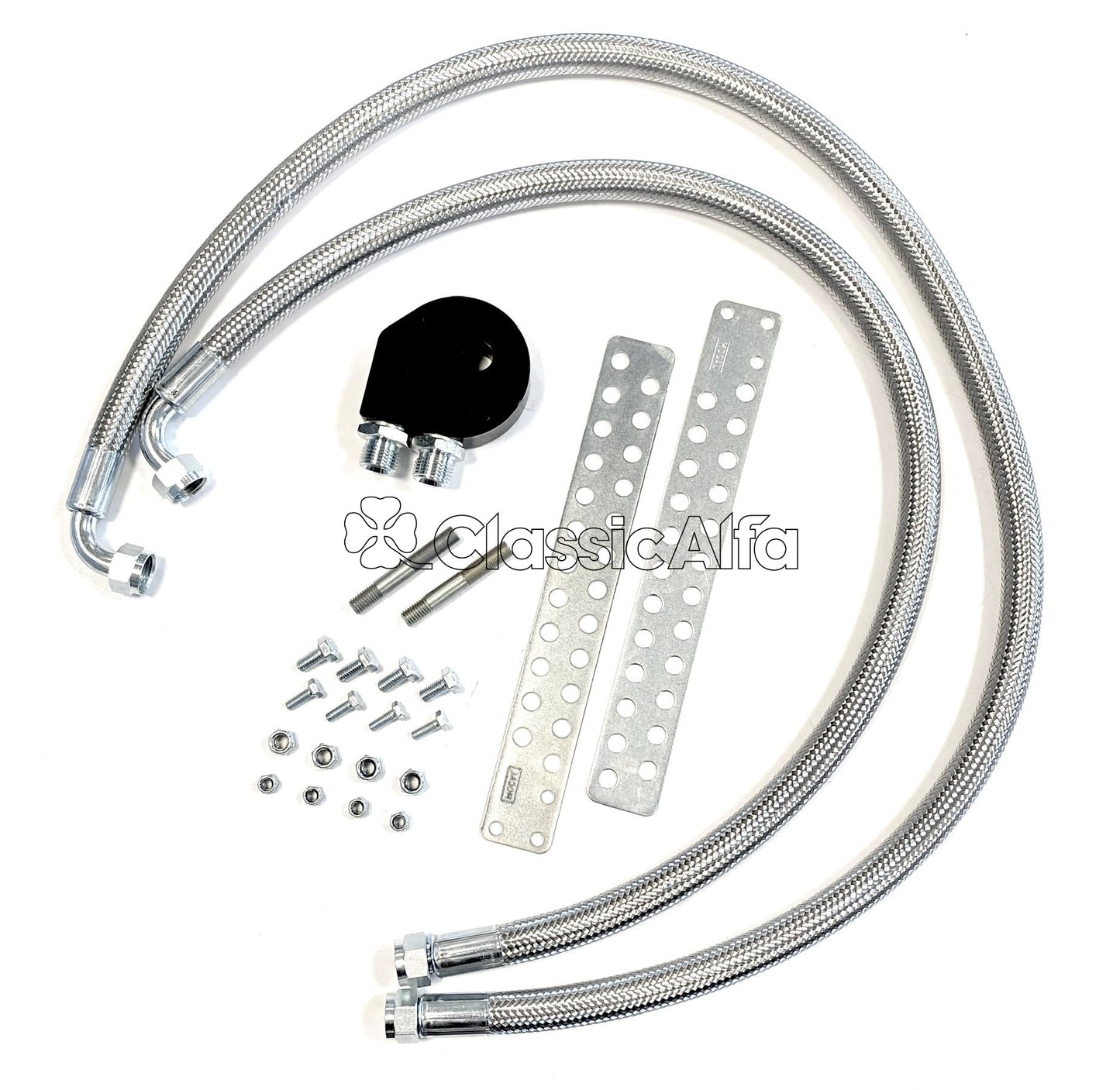 EN572S OIL SANDWICH PLATE KIT - PRE '72 CARS (BRAIDED STEEL HOSES)