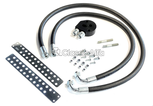 EN572 OIL SANDWICH PLATE KIT - PRE '72 CARS (RUBBER HOSES)