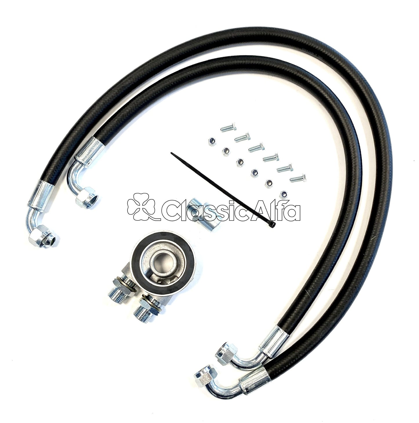 EN573 OIL COOLER SANDWICH PLATE KIT - POST '72 CARS (RUBBER HOSES)