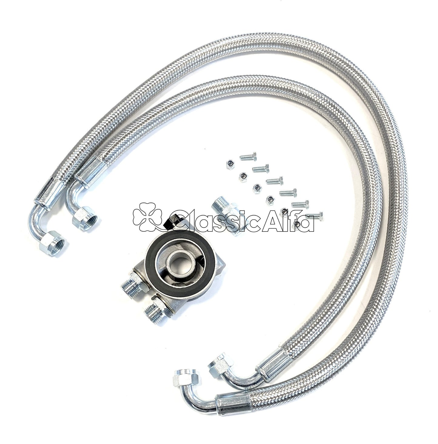 EN574S OIL COOLER THERMOSTATIC SANDWICH PLATE KIT - POST '72 (BRAIDED STEEL HOSES)