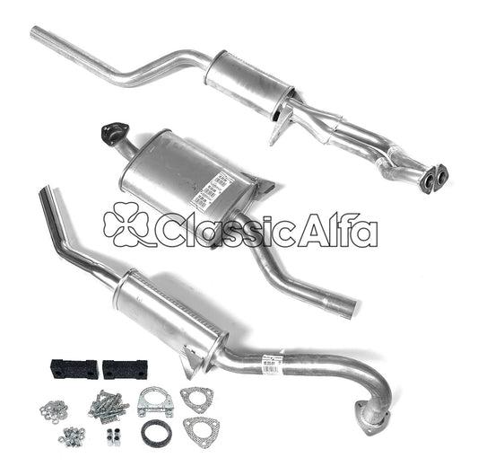 EX004 COMPLETE EXHAUST - ROUNDTAIL SPIDER 1966-69 - NOW WITH FITTING KIT.