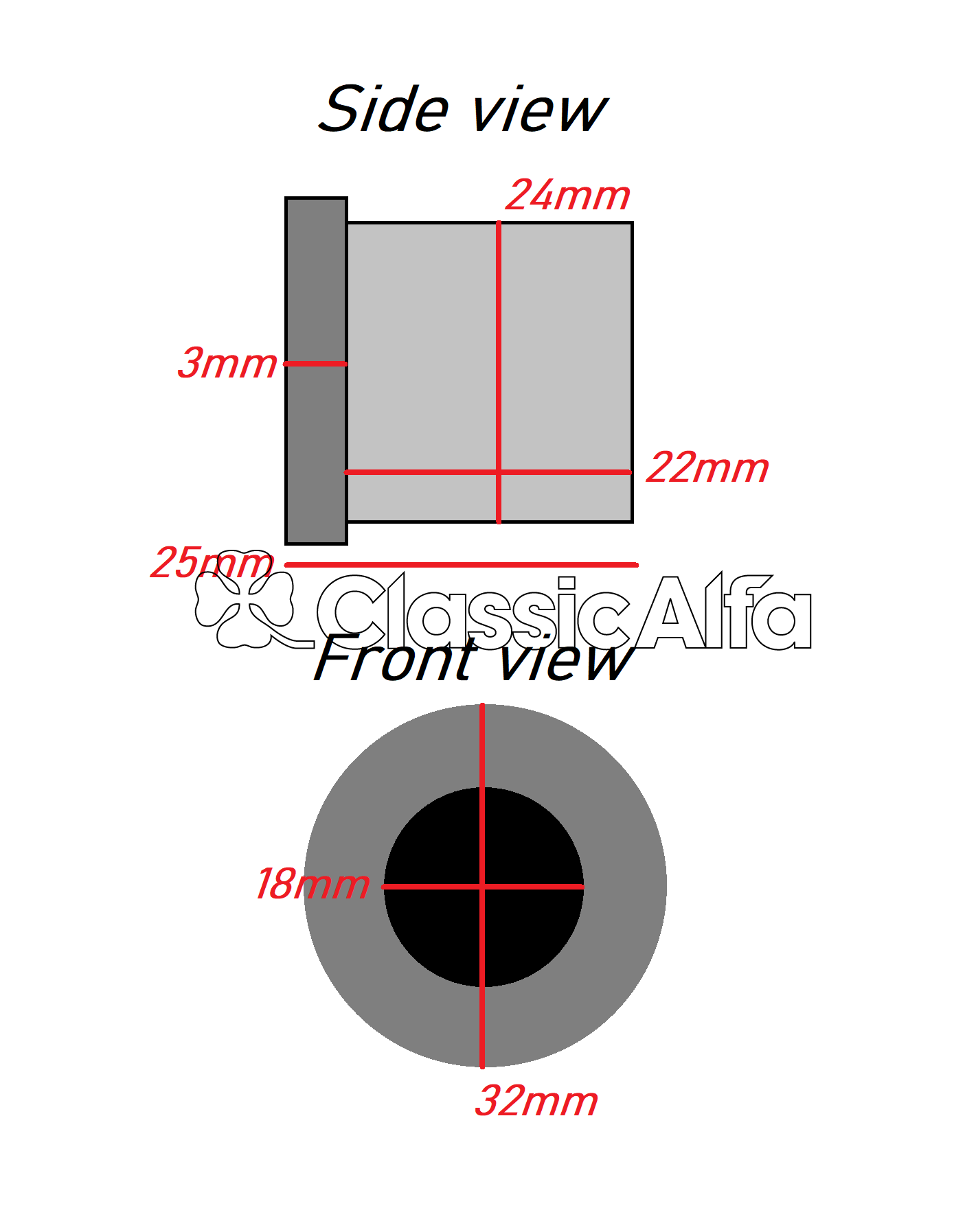 GB043/1 PROPSHAFT 'TOP HAT' BUSH