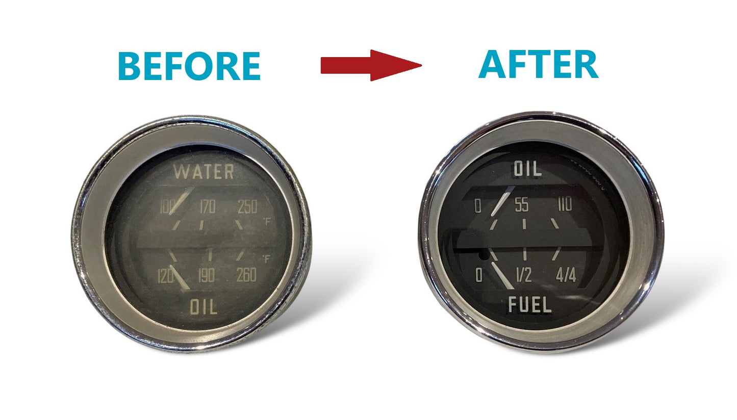 IN230 STEP FRONT DASH INSTRUMENT LENS OIL & FUEL