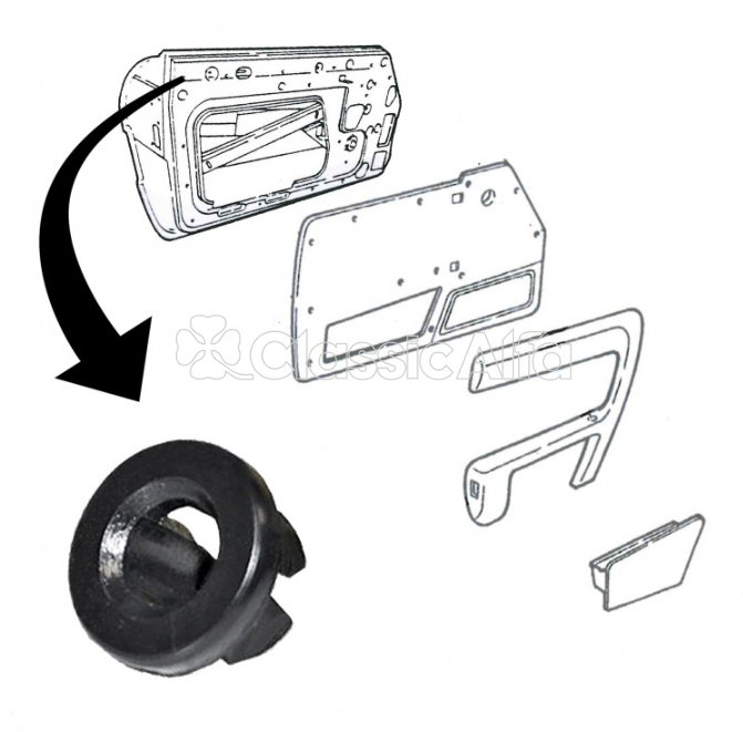 IN383 S4/LATE S3 SPIDER ARMREST FRONT CLIP