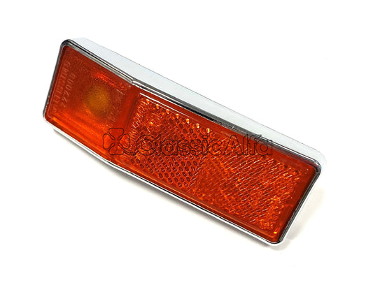 LT145 USA SPEC AMBER SIDE MARKER LIGHT/REFLECTOR WITH CHROME FRAME 1971 ON