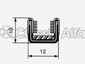 750-253 GIULIETTA WINDOW CHANNEL FELT 12MM 750 & 101