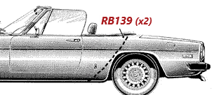 RB139 SPIDER SOFT TOP DRAIN HOSE REAR SECTION TO SILL