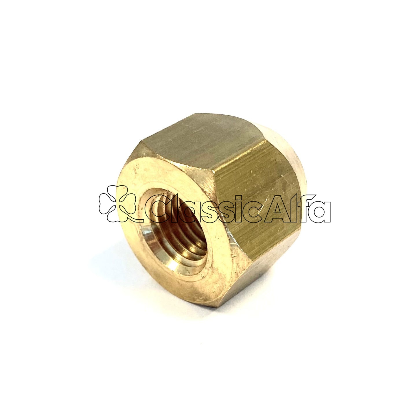 WH010/B 22mm OPEN WHEEL NUT BRASS - RIGHT HAND THREAD