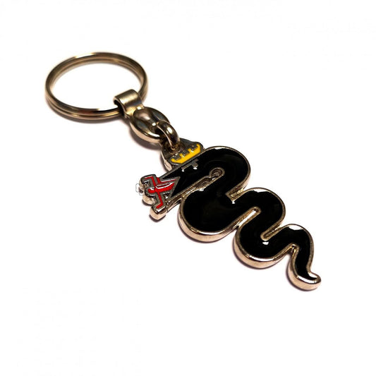 AC010/3 KEYRING ENAMEL SERPENT BLACK