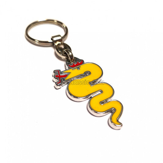 AC010/4 KEYRING ENAMEL SERPENT YELLOW