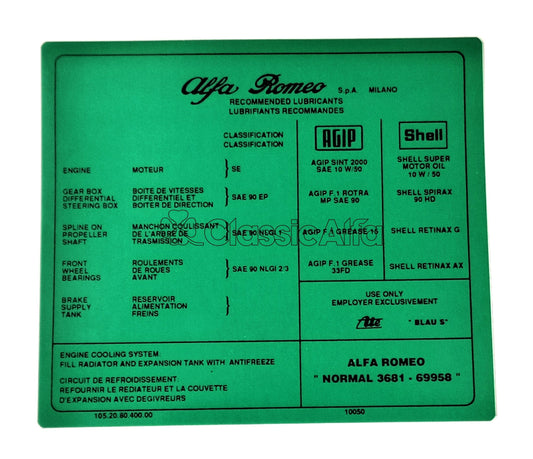 AC041 LUBRICANTS STICKER - GREEN