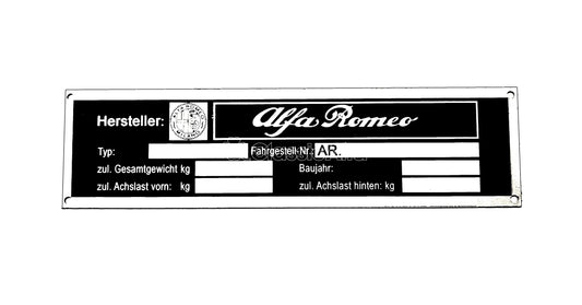 BG082 TYPE / CHASSIS PLATE ALFA ROMEO