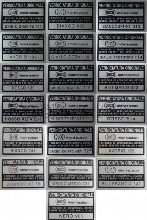 AC063 105 SERIES PAINT CODE STICKER