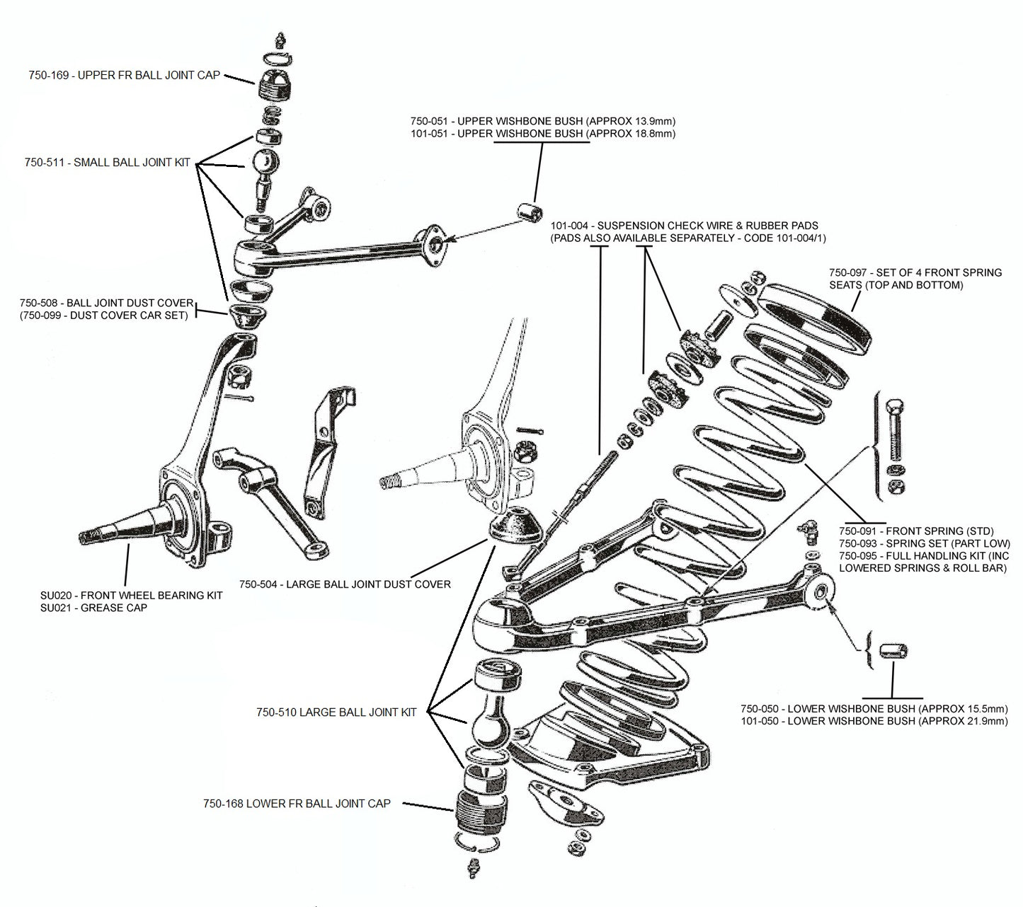 750/101 FRONT STEERING & SUSPENSION PART DIAGRAM 3