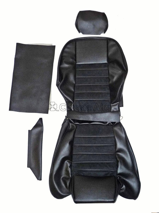 IN090 SPIDER S4 (1990-93) SEAT COVER - BLACK VINYL & ALCANTARA