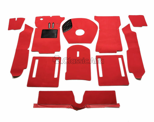 IN299 PREMIUM RED LHD CARPET SET FOR SPIDER ROUNDTAIL 1966-69