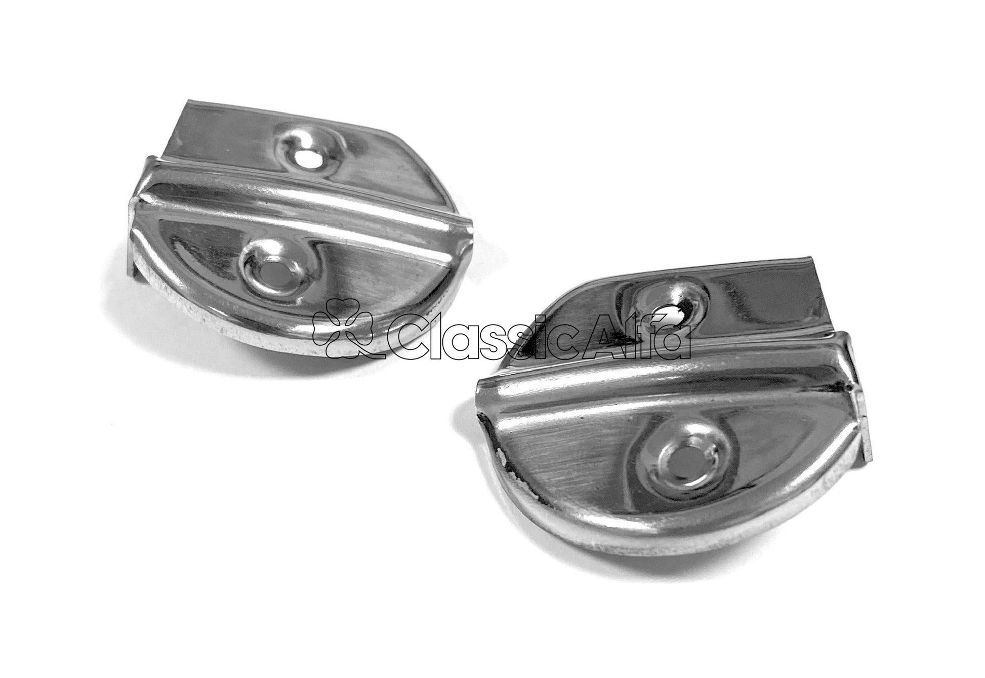 101-113 101 SPIDER SCREEN PILLAR TOP CHROME TRIMS - PAIR