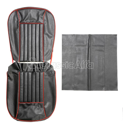 101-404/2 SEAT COVER 101 SERIES SPIDER 1961 on - BLACK/RED PIPING