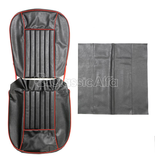 101-404/2 SEAT COVER 101 SERIES SPIDER 1961 on - BLACK/RED PIPING