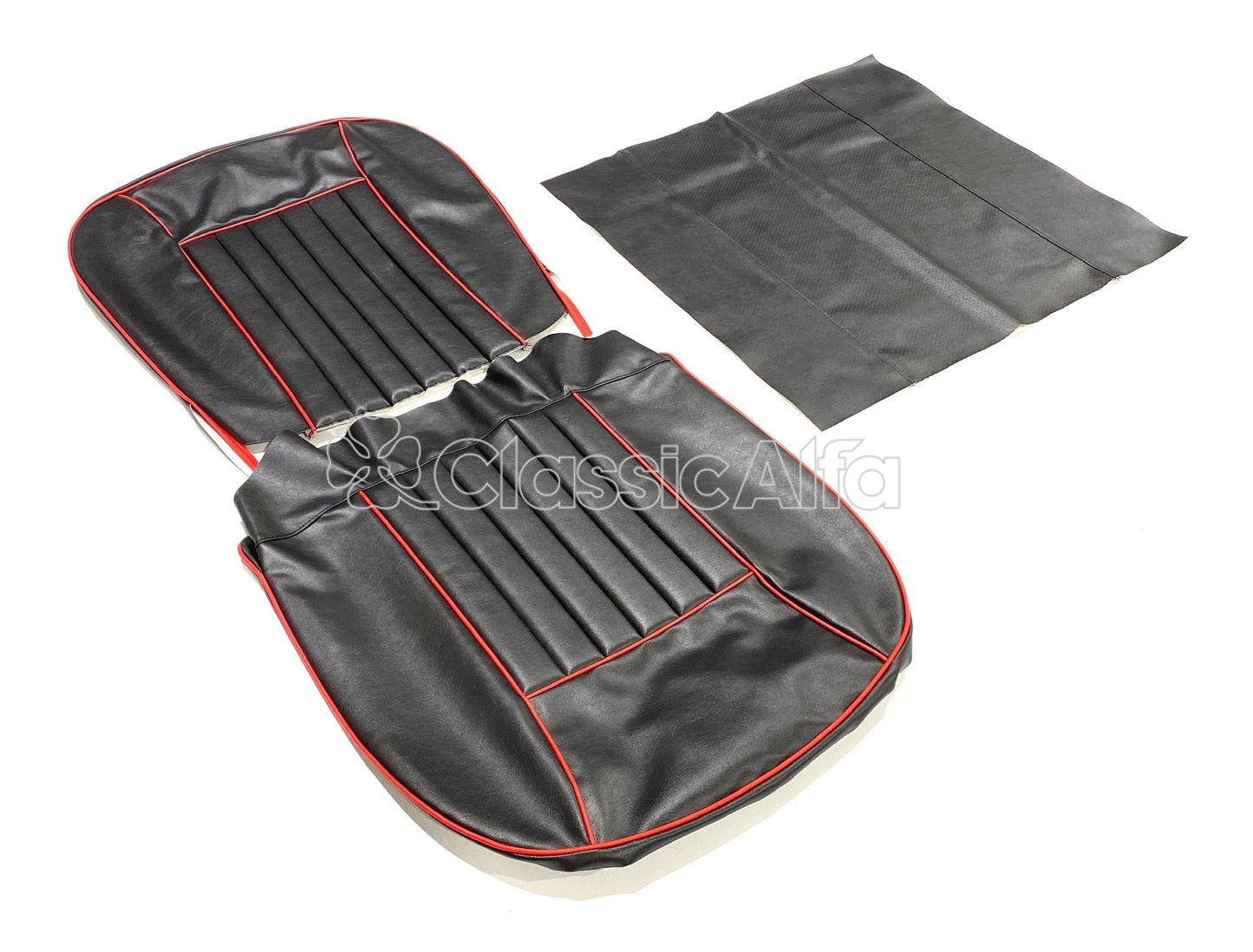 101-404/2 SEAT COVER 101 SERIES SPIDER 1961 on - BLACK/RED PIPING