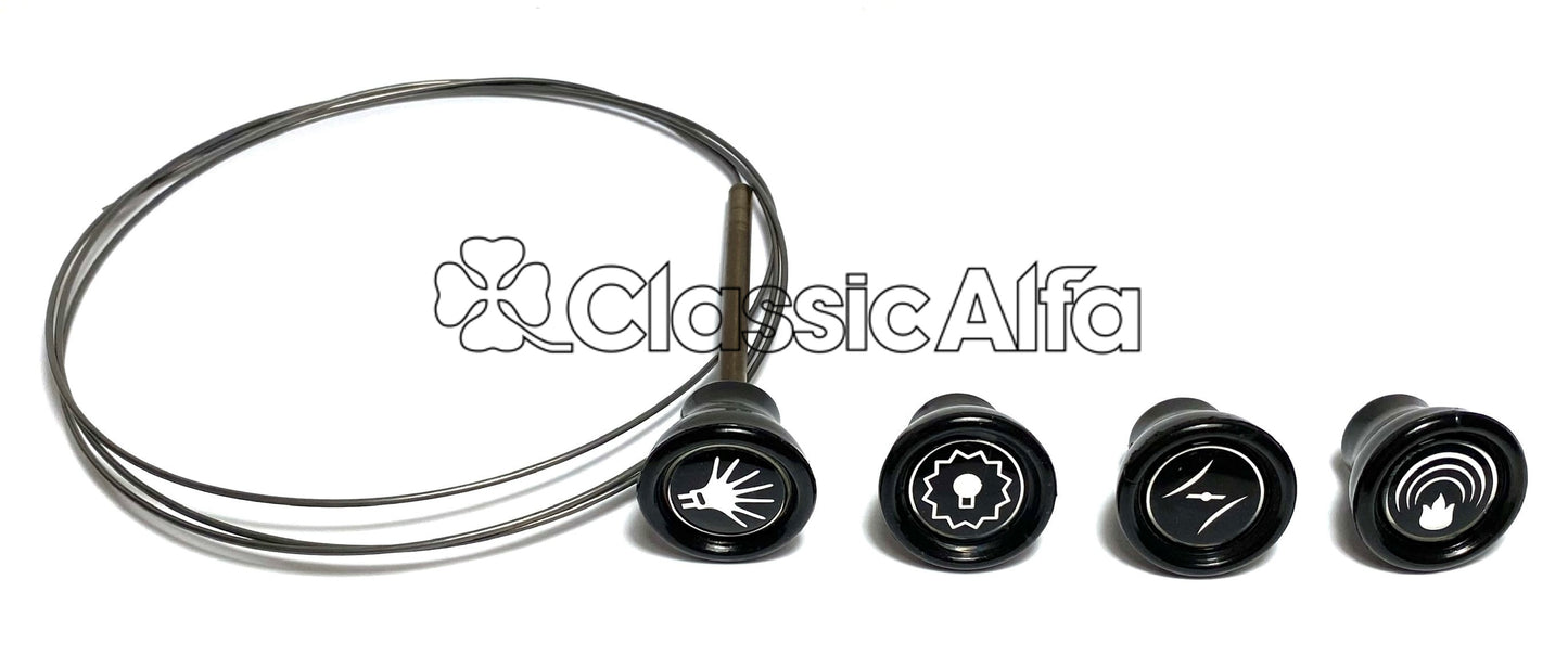 101-701 DASHBOARD KNOB SET 101 SERIES (INC CHOKE CABLE) - SILVER