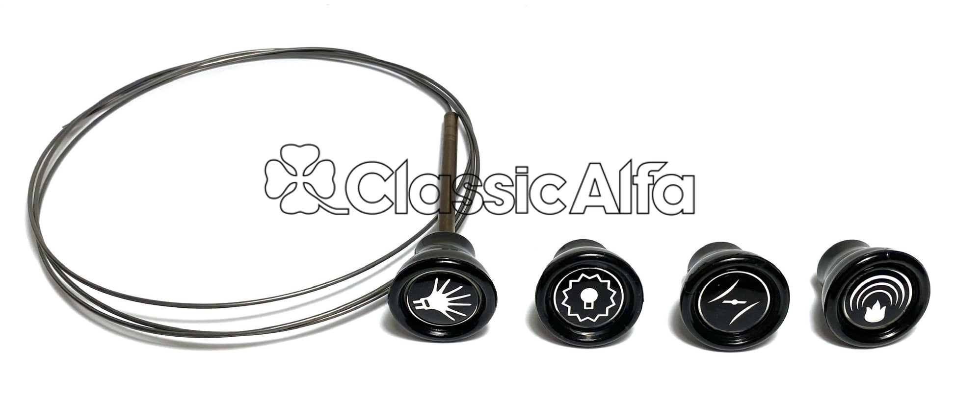 101-701 DASHBOARD KNOB SET 101 SERIES (INC CHOKE CABLE) - SILVER