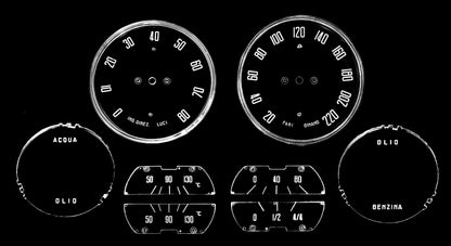 1900/102-116 GAUGE LENS SET 2000 CARS KM/H